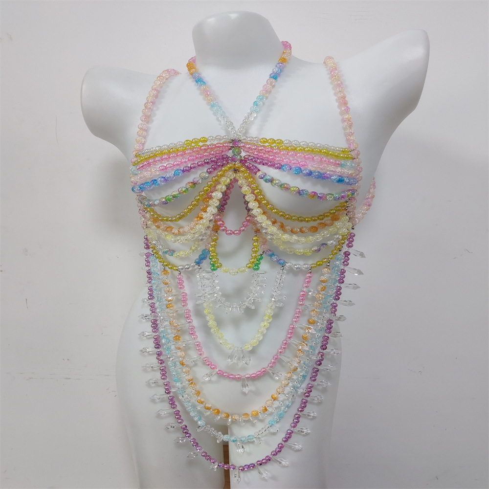 Body Jewelry Europe - ผู้หญิงเครื่องประดับยุโรปและสหรัฐอเมริกา Cross-Border Handmade Pearl อะคริลิค Multilayer