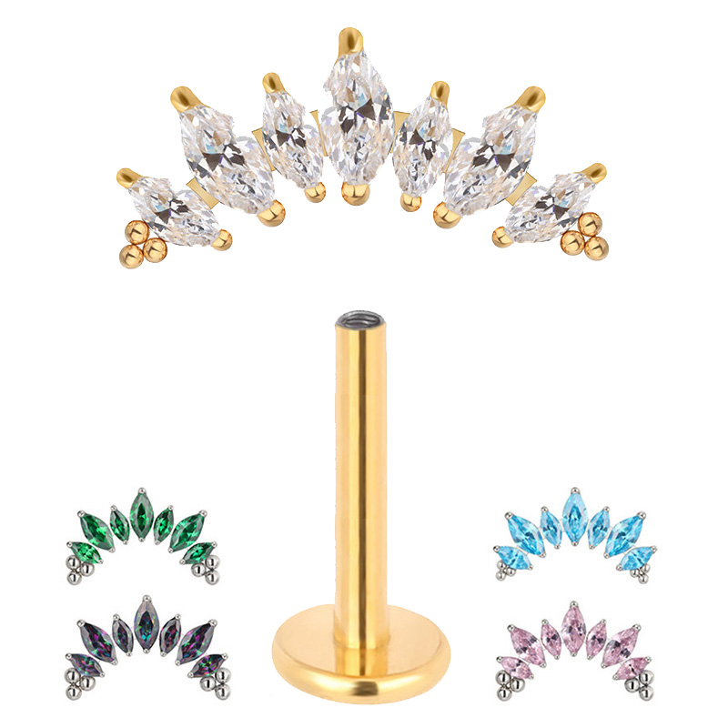 Zoor Body Jewelry - ASTM F136 ไทเทเนียม PIERC 7 CZ