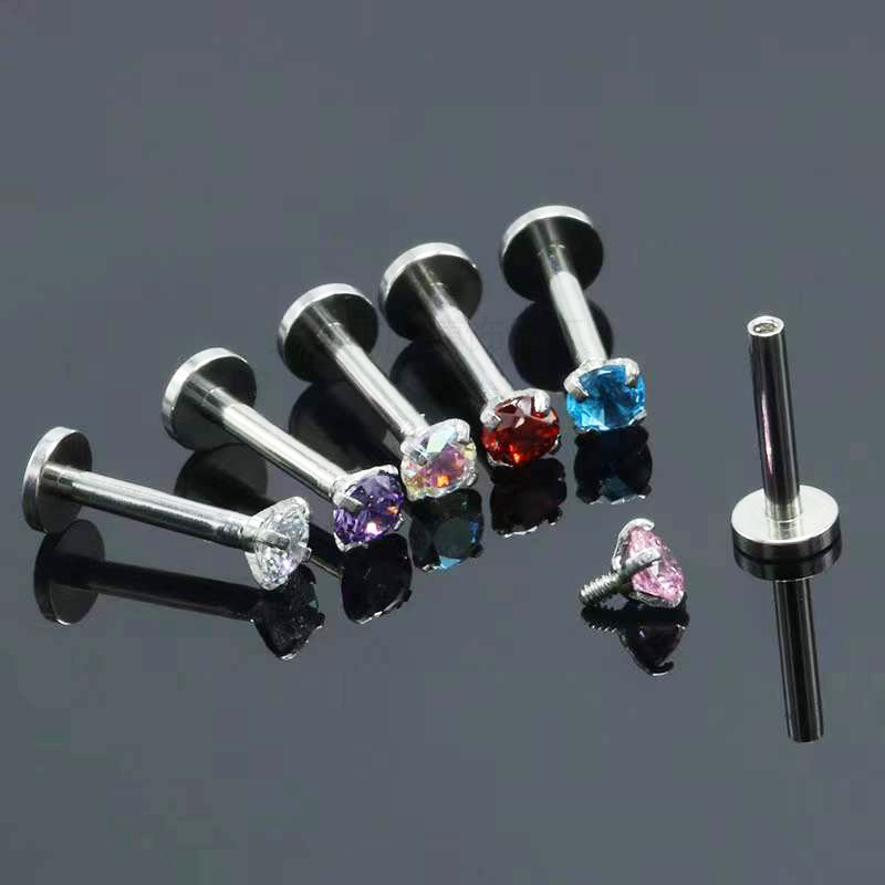 Body Jewelry Internally Threaded - 1PC ใหม่เหล็กผ่าตัด Multicolor Labret Lip แหวน