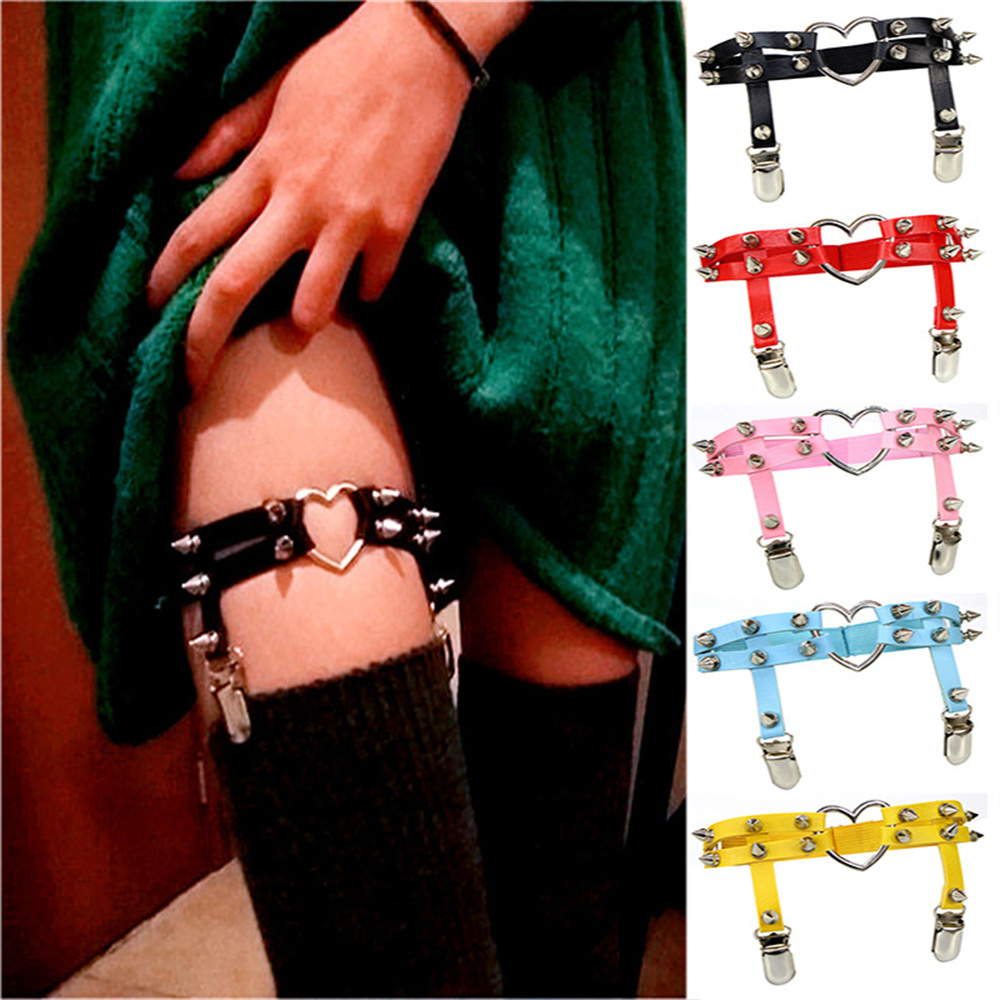 Body Jewelry Outfit - 1 ชิ้นผู้หญิง Punk Goth หัวใจ PU