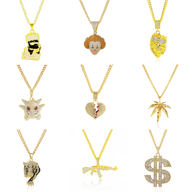 Body Jewelry Europe - จี้ไขว้ exag gerated สร้อยคอผู้ชายเครื่องประดับยุโรปสหรัฐอเมริกา hip hop