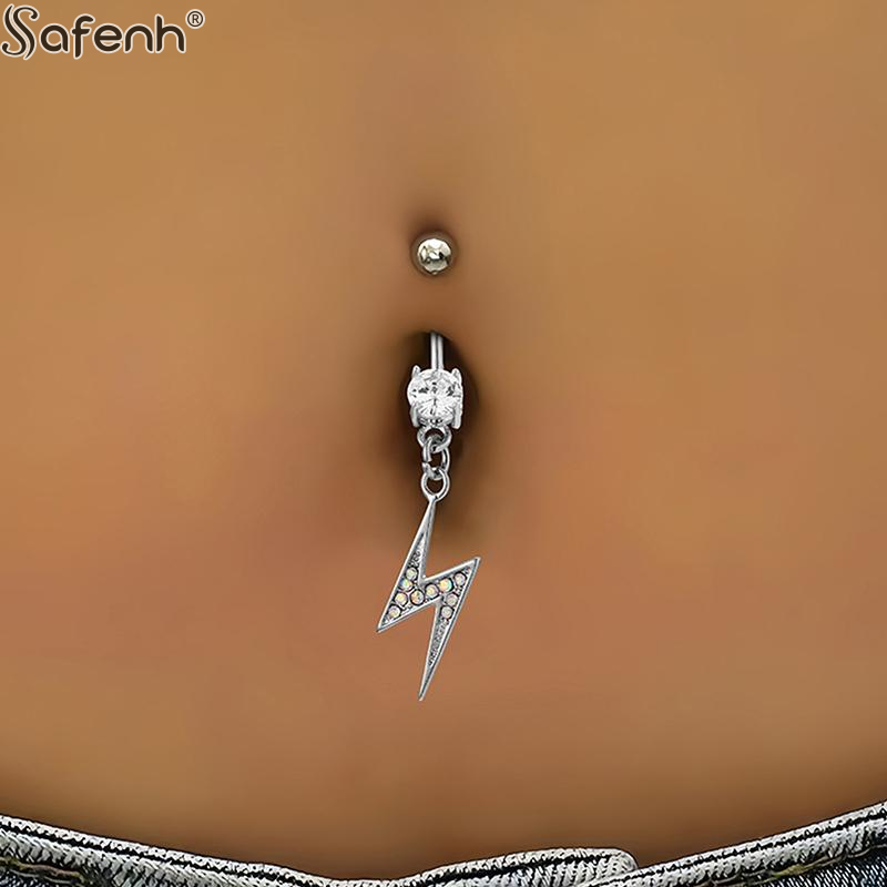 Body Jewelry Belly Button Rings - จิวเจาะสะดือทองแดงคุณภาพสูง 1 ชิ้น แบบเกลียวใน สำหรับเจาะสะดือ เครื่องประดับเจาะร่างกายสำหรับผู้หญิง