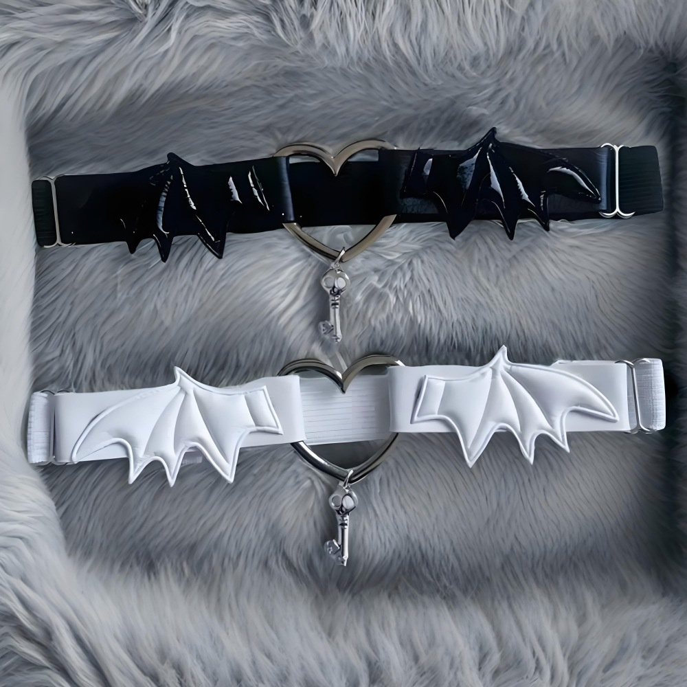 Body Jewelry Outfit - Gothic Harajuku หัวใจสีดําปีกขา Garter ปรับเครื่องประดับอุปกรณ์เสริมเซ็กซี่ต้นขาสบายแฟชั่น Legwear