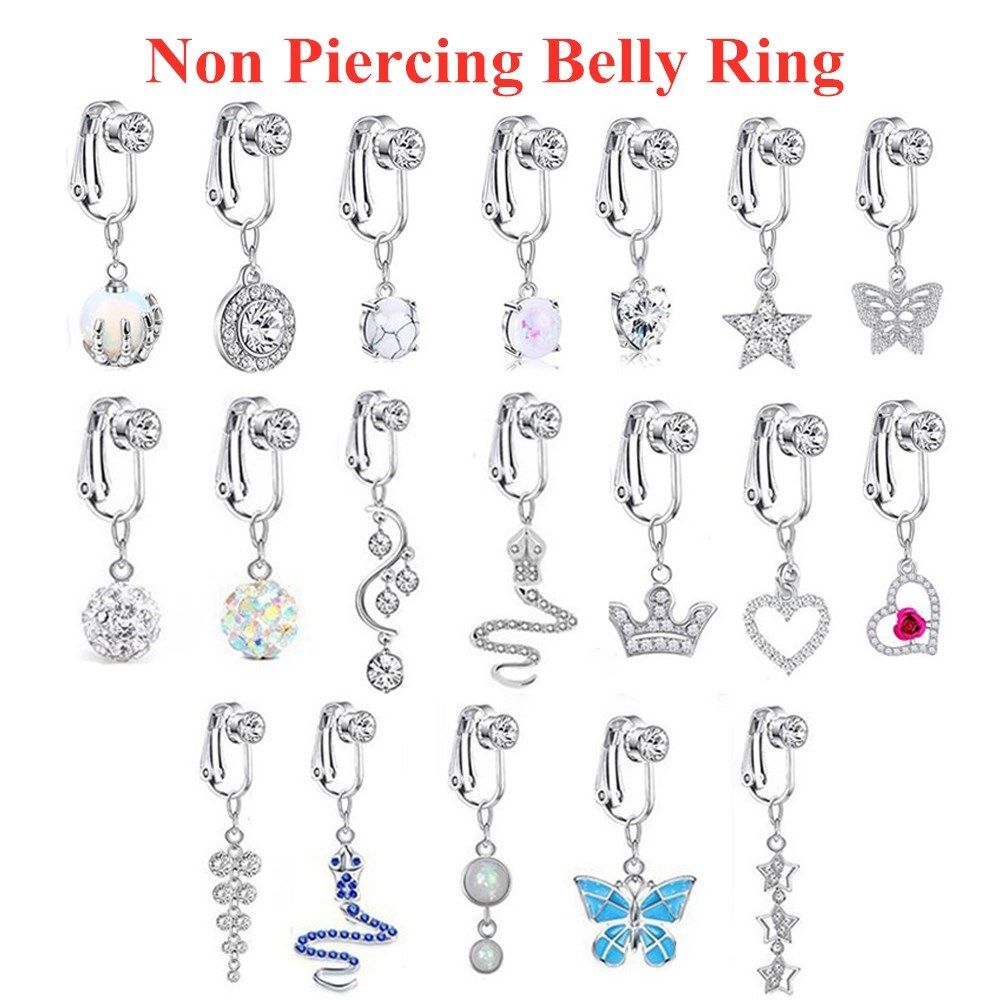 ต่างหูแฟชั่นสำหรับผู้หญิง แบบห - Body Jewelry Belly Button Rings บทวิจารณ์และราคา