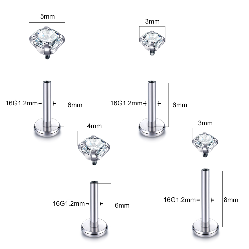 10ชิ้นเจาะห่วงไทเทเนียม G23 16 - Body Jewelry Internally Threaded บทวิจารณ์และราคา