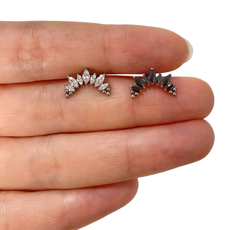 ASTM F136 ไทเทเนียม PIERC 7 CZ - Zoor Body Jewelry บทวิจารณ์และราคา