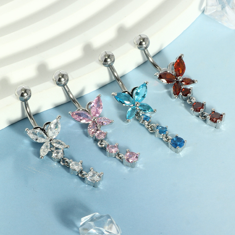 แหวนเจาะสะดือรูปผีเสื้อสีทอง 1 - Body Jewelry Belly Button Rings บทวิจารณ์และราคา