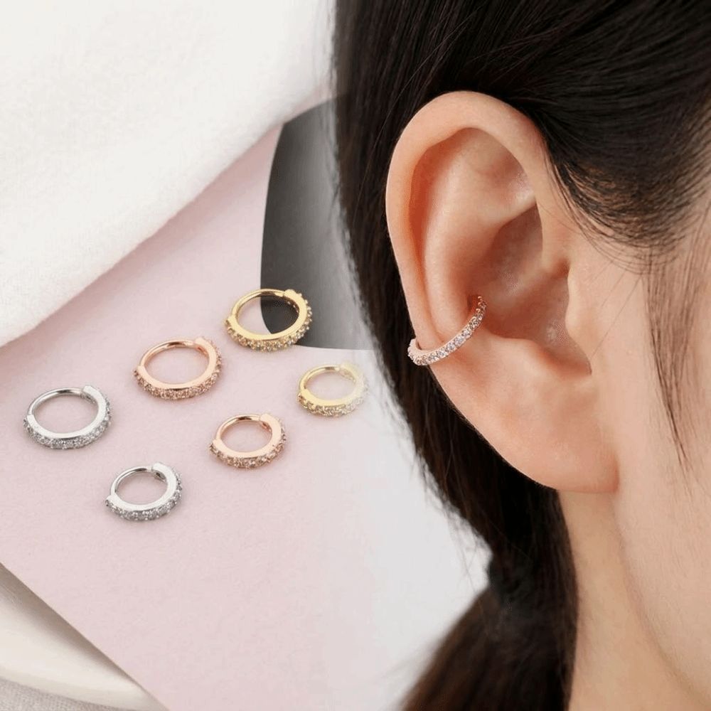 แหวนจมูกทรงกลมประดับเพชรคิวบิก - Body Jewelry Europe บทวิจารณ์และราคา
