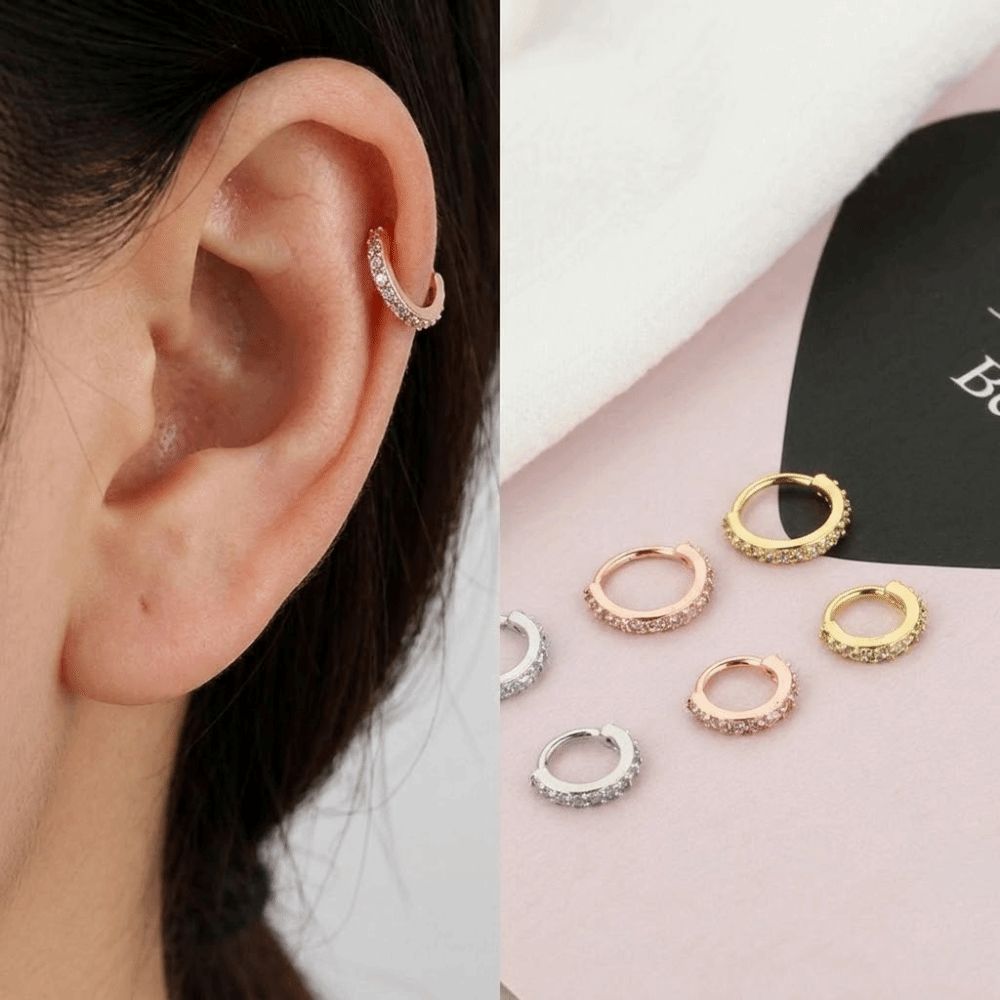 แหวนจมูกทรงกลมประดับเพชรคิวบิก - Body Jewelry Europe บทวิจารณ์และราคา