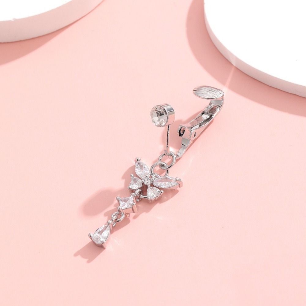 คลิปหนีบสะดือลายผีเสื้อ ไม่ต้อ - Body Jewelry Belly Button Rings บทวิจารณ์และราคา