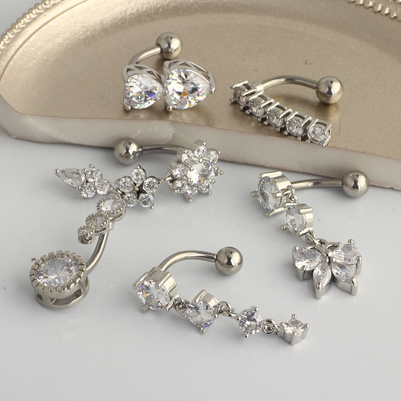 จิวสะดือแบบห้อย จิวสะดือสแตนเล - Body Jewelry Belly Button Rings บทวิจารณ์และราคา