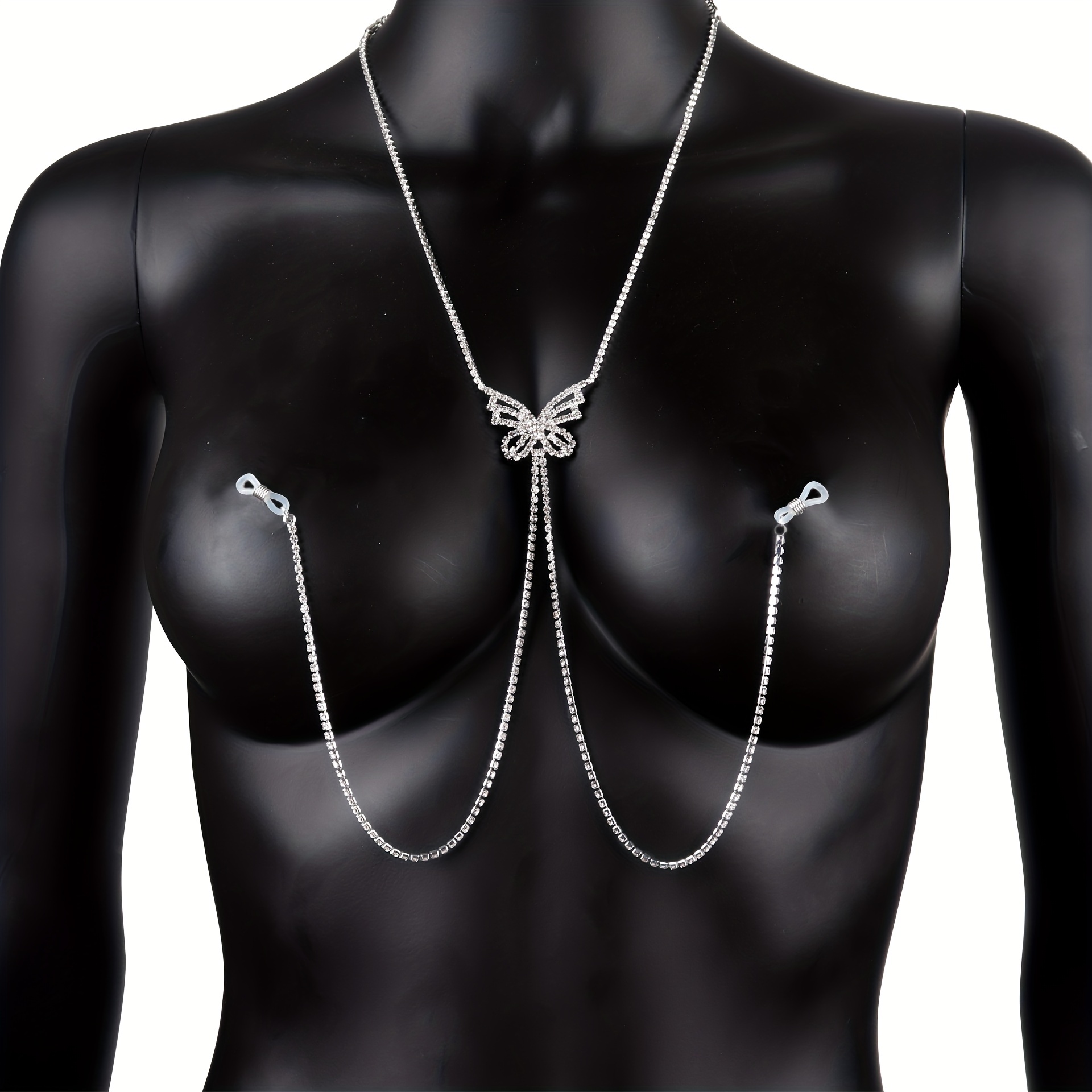 ห่วงโซ่ปลายผีเสื้อพู่ห้อยแบบไม - Body Jewelry Rhinestone บทวิจารณ์และราคา