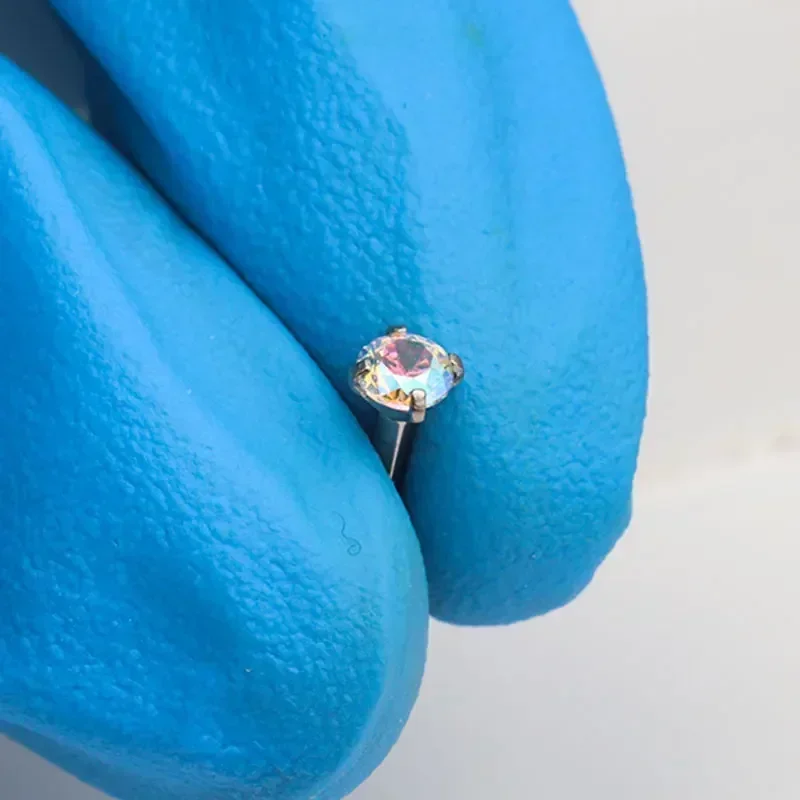 1 ชิ้น G23 ไทเทเนียมเจาะ CZ อั - Body Jewelry Internally Threaded บทวิจารณ์และราคา