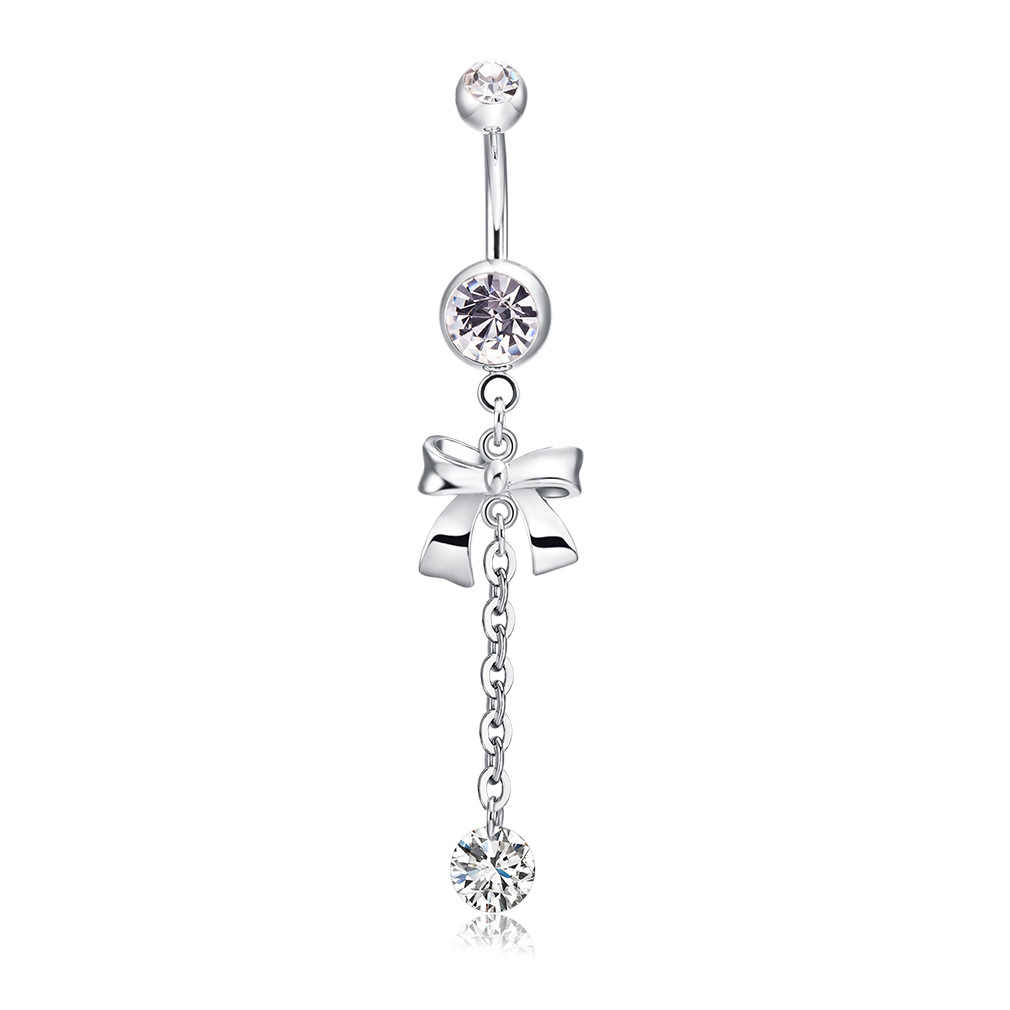 925 Silver Belly ปุ่ม Clear Di - Body Jewelry Internally Threaded บทวิจารณ์และราคา