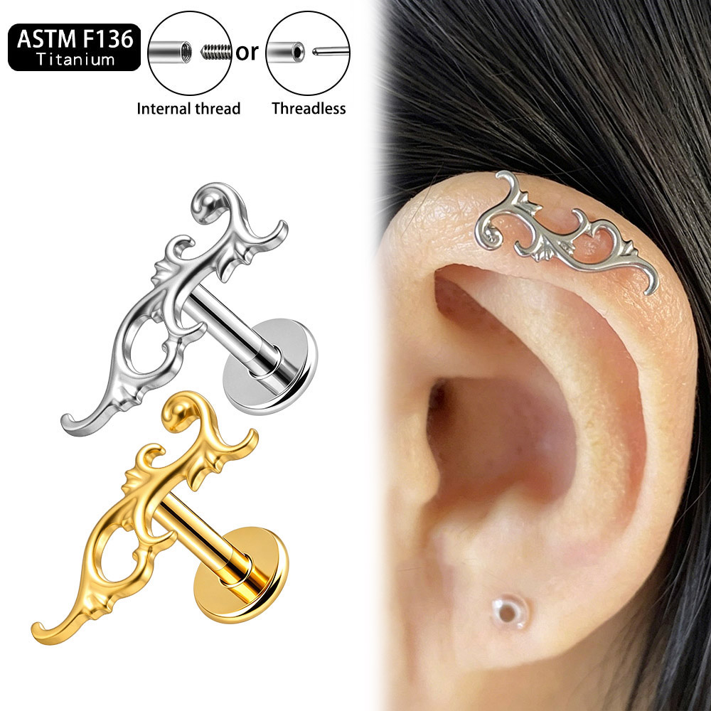 จิวเจาะหูแบบติดกระดูกอ่อนรูปเถ - Zoor Body Jewelry บทวิจารณ์และราคา