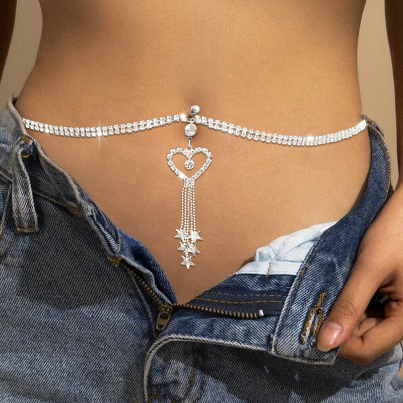 GLAMing Boho Heart Dangle Rhin - Body Jewelry Belly Button Rings บทวิจารณ์และราคา