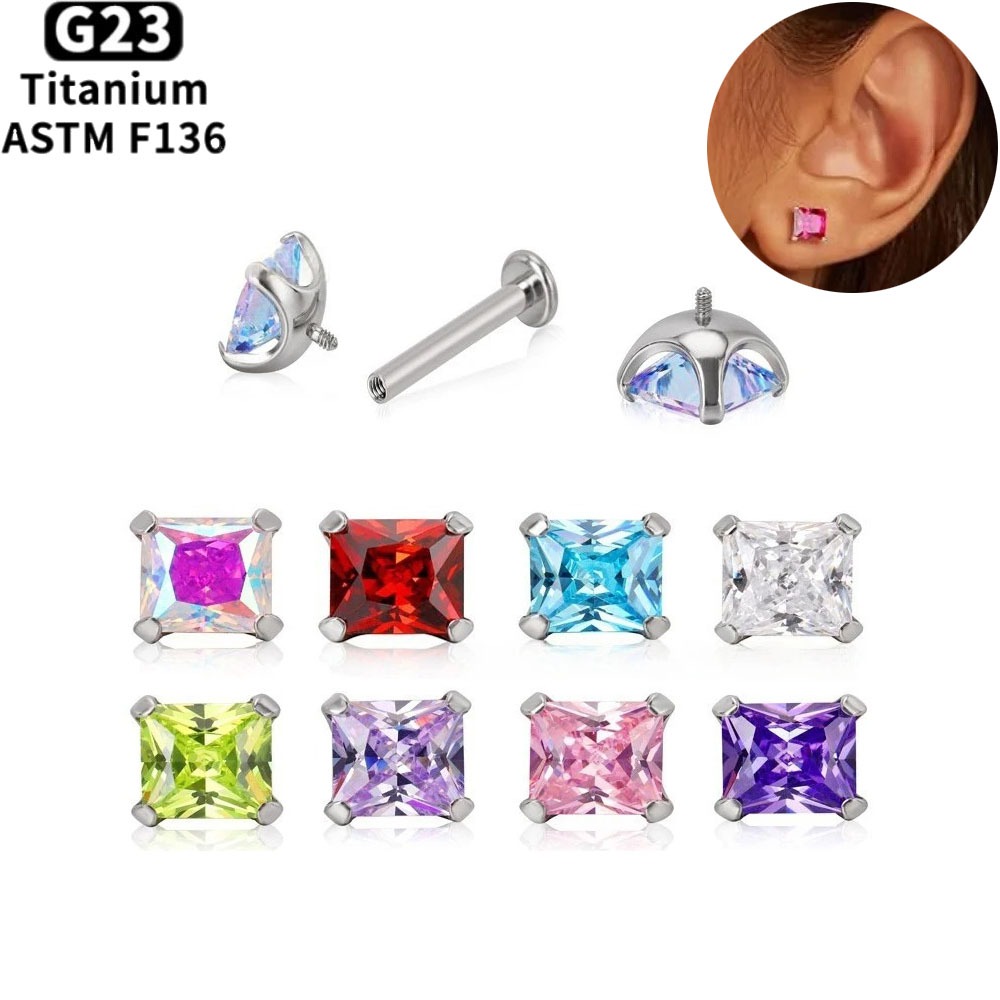 แหวนเจาะริมฝีปากไทเทเนียม ASTM - Body Jewelry Internally Threaded บทวิจารณ์และราคา