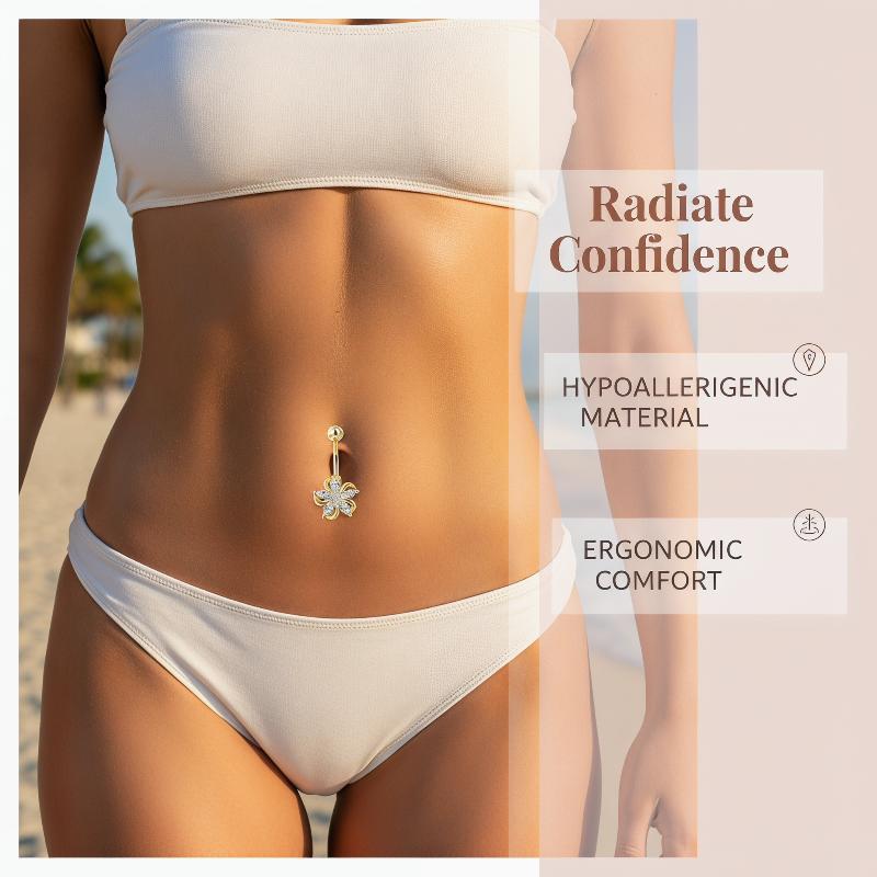 แหวนสะดือสแตนเลสแบบห้อยระย้า ป - Body Jewelry Belly Button Rings บทวิจารณ์และราคา