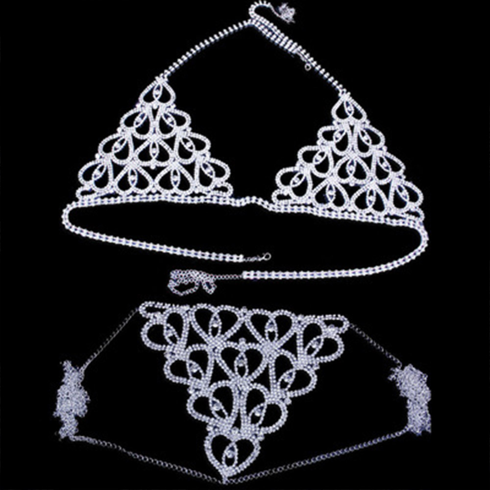 แฟชั่น Rhinestone Heart Bra ชุ - Body Jewelry Retainers บทวิจารณ์และราคา