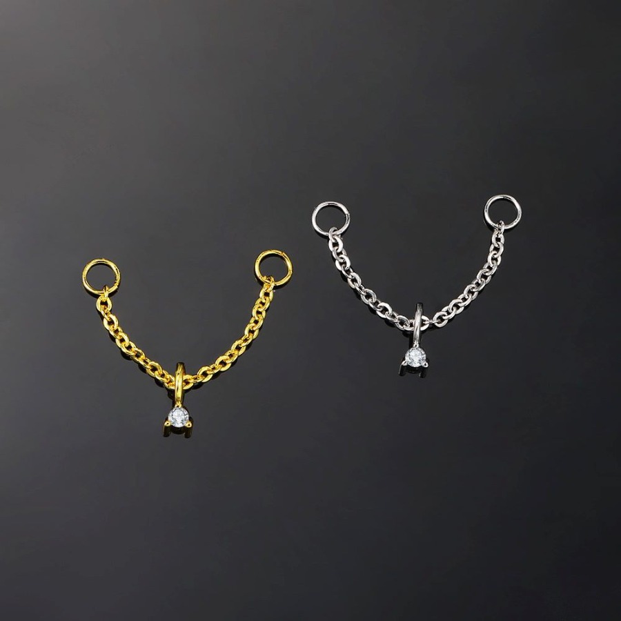 ต่างหูแบบโซ่ประดับพู่และเพชรซิ - Body Jewelry Europe บทวิจารณ์และราคา