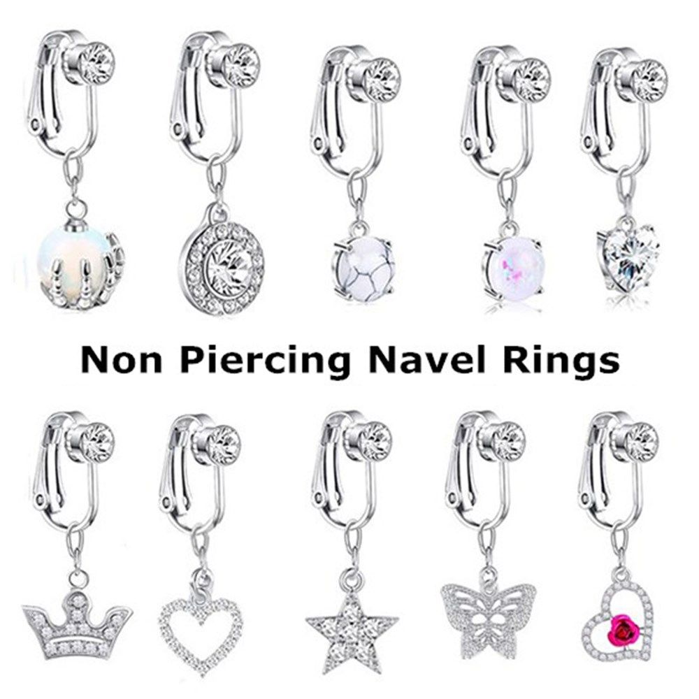 เครื่องประดับผู้หญิง ต่างหูแบบ - Body Jewelry Belly Button Rings บทวิจารณ์และราคา