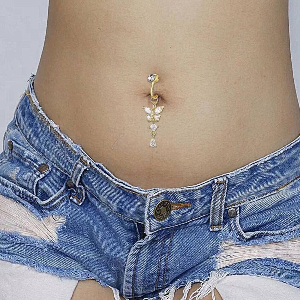 คลิปหนีบสะดือลายผีเสื้อ ประดับ - Body Jewelry Belly Button Rings บทวิจารณ์และราคา
