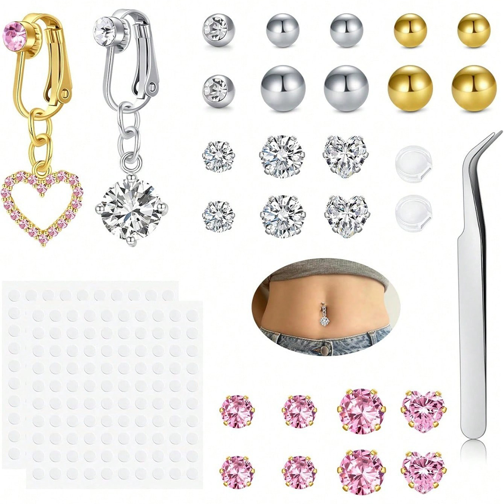 แหวนเจาะหน้าท้องปลอมสีทองรูปผี - Body Jewelry Belly Button Rings บทวิจารณ์และราคา