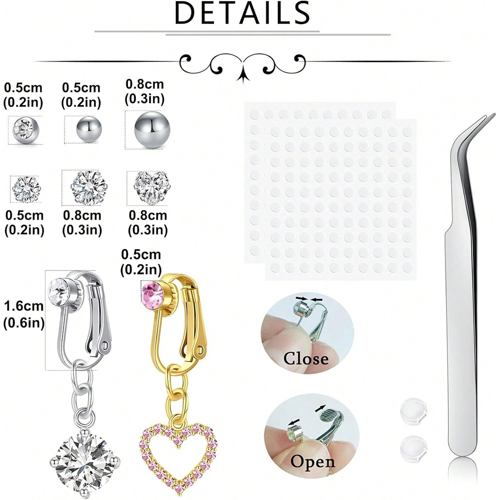 แหวนเจาะหน้าท้องปลอมสีทองรูปผี - Body Jewelry Belly Button Rings บทวิจารณ์และราคา