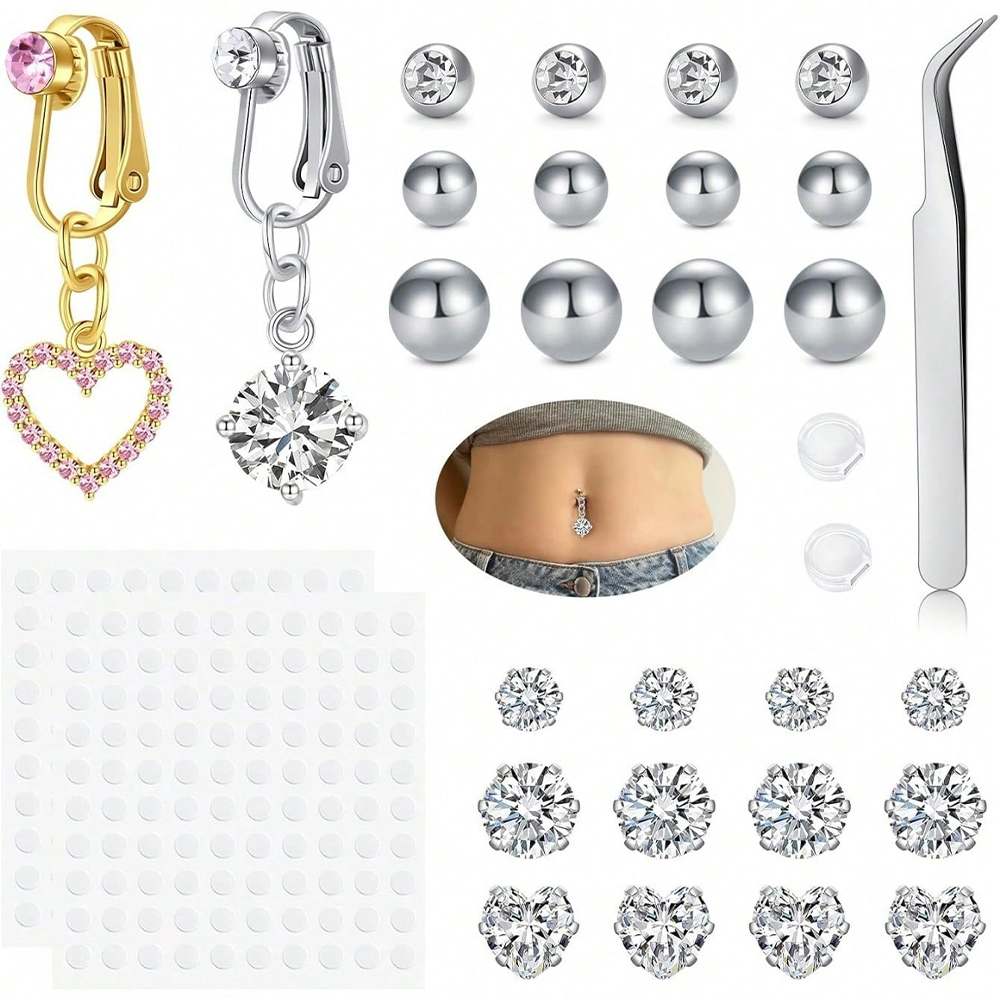 แหวนเจาะหน้าท้องปลอมสีทองรูปผี - Body Jewelry Belly Button Rings บทวิจารณ์และราคา