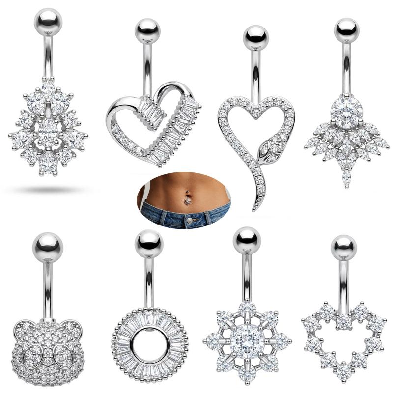 แหวนสะดือรูปผีเสื้อประดับคริสต - Body Jewelry Belly Button Rings บทวิจารณ์และราคา