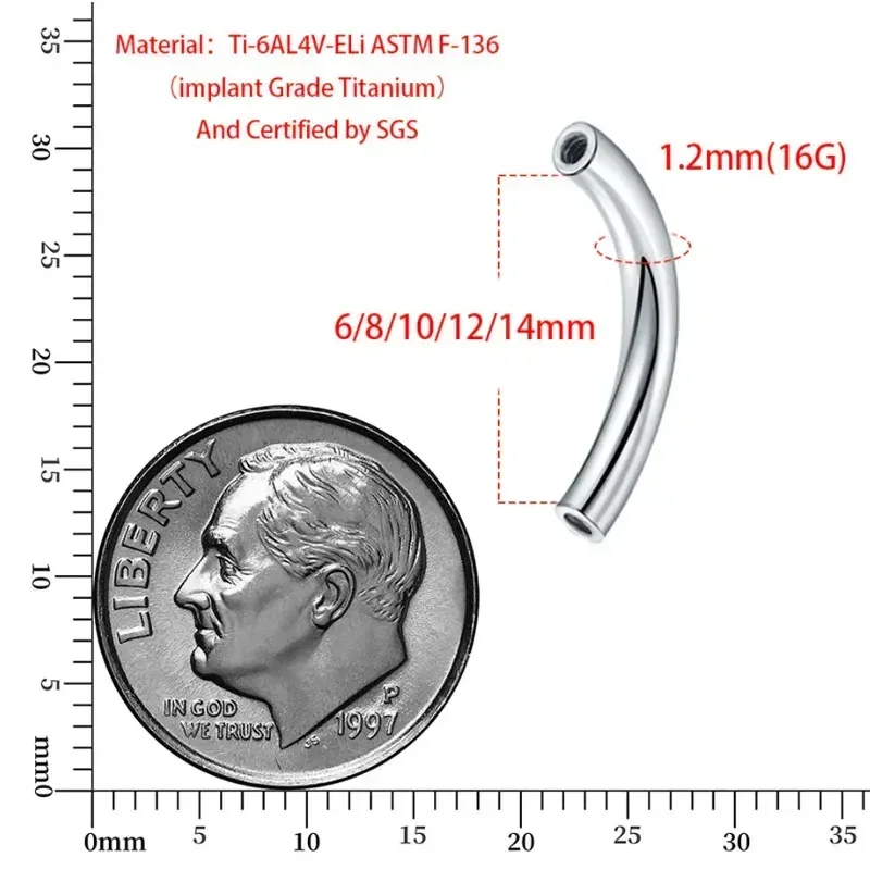 10 ชิ้น/ล็อต ASTM F136 ไทเทเนี - Zoor Body Jewelry บทวิจารณ์และราคา