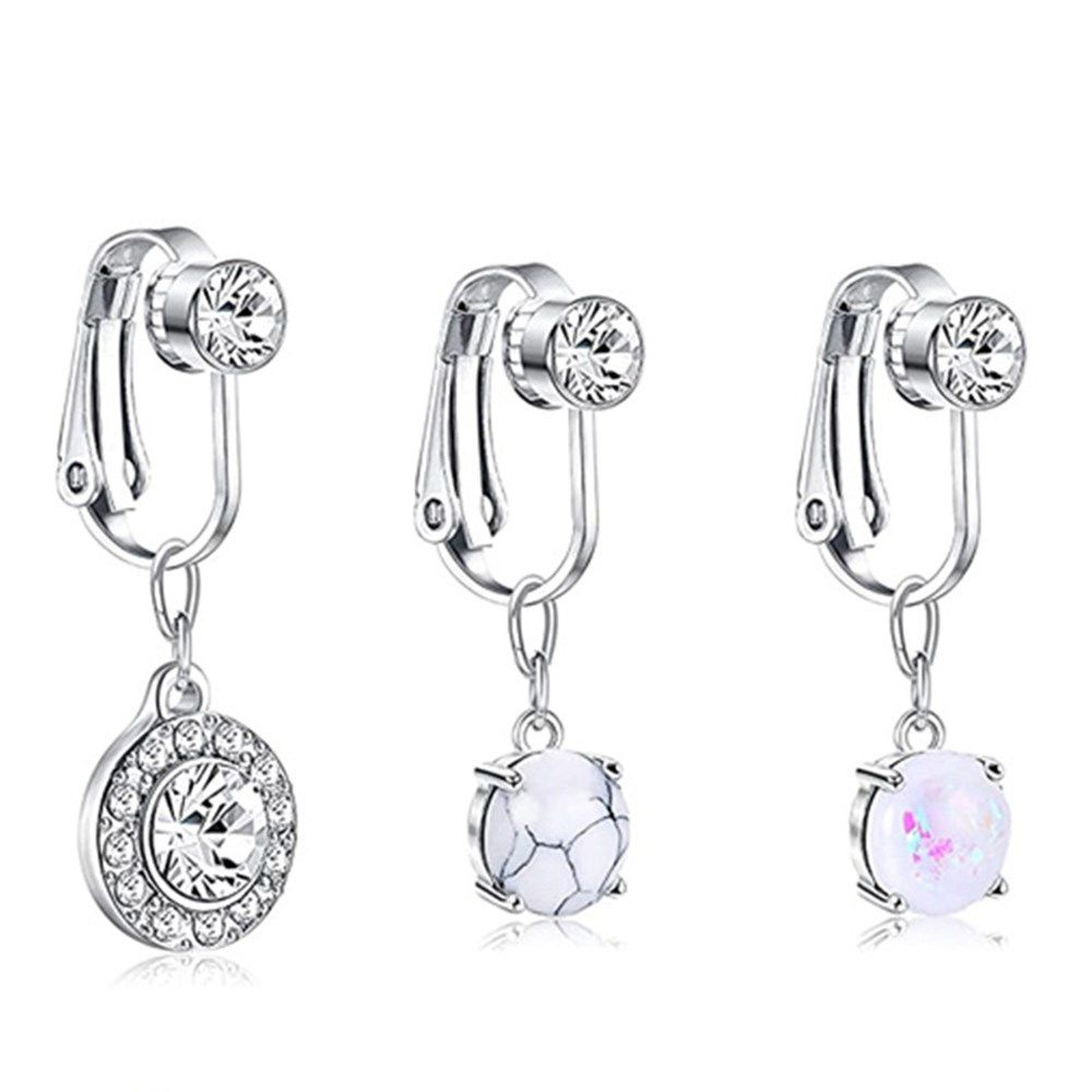แหวนหนีบสะดือแฟชั่นสำหรับผู้หญ - Body Jewelry Belly Button Rings บทวิจารณ์และราคา