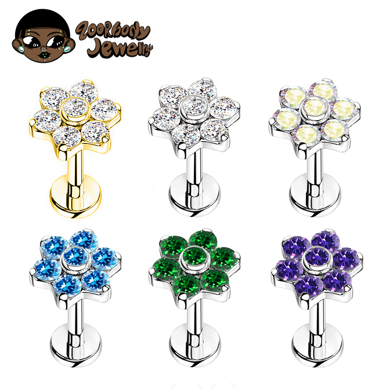 ASTM F136 ไทเทเนียมดอกไม้เจาะ  - Zoor Body Jewelry บทวิจารณ์และราคา
