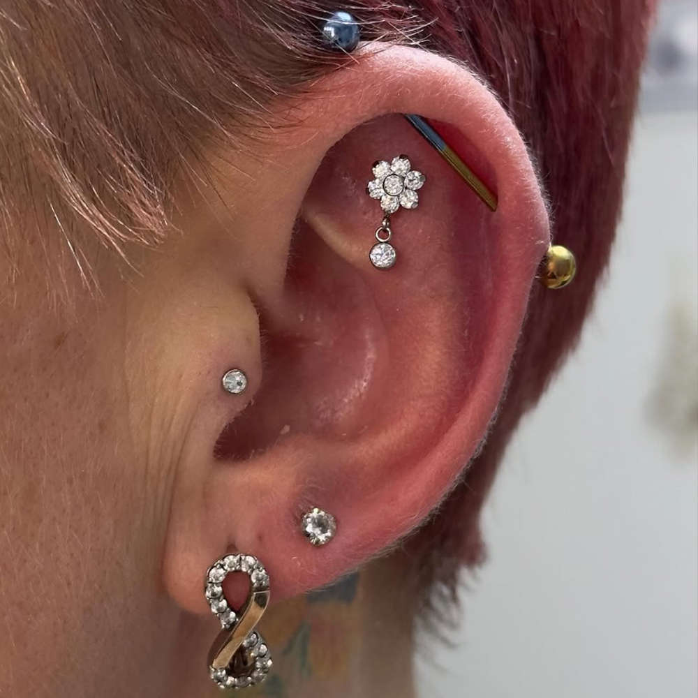 จิวเจาะหูไทเทเนียม G23 แบบห้อย - Zoor Body Jewelry บทวิจารณ์และราคา