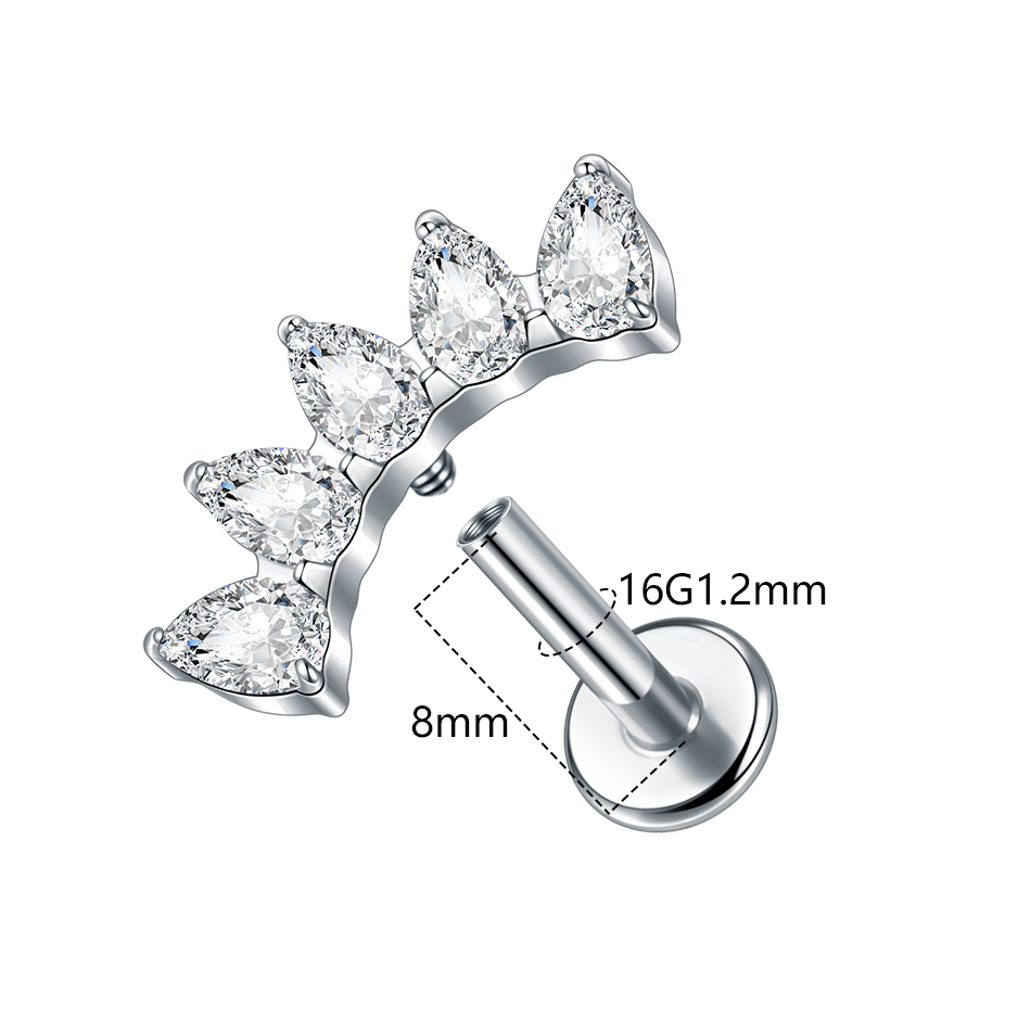 1 PC/5Pcs G23 TITANIUM Leaf He - Body Jewelry Internally Threaded บทวิจารณ์และราคา