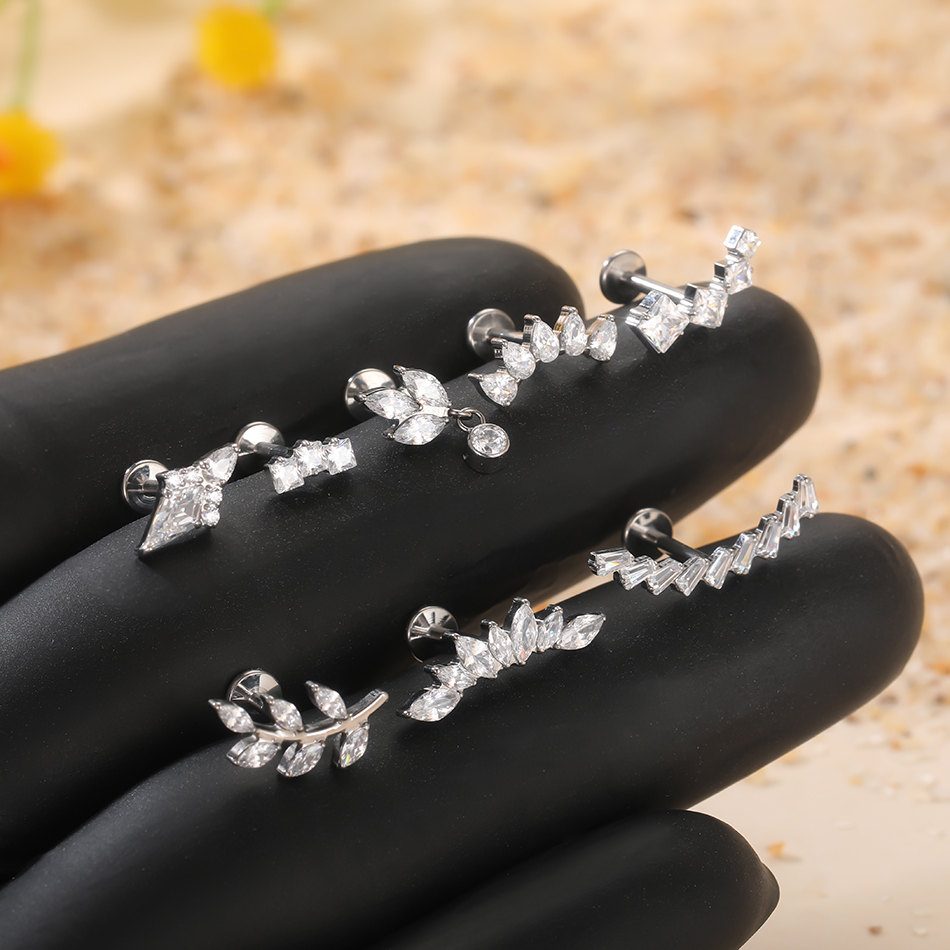 1 PC/5Pcs G23 TITANIUM Leaf He - Body Jewelry Internally Threaded บทวิจารณ์และราคา