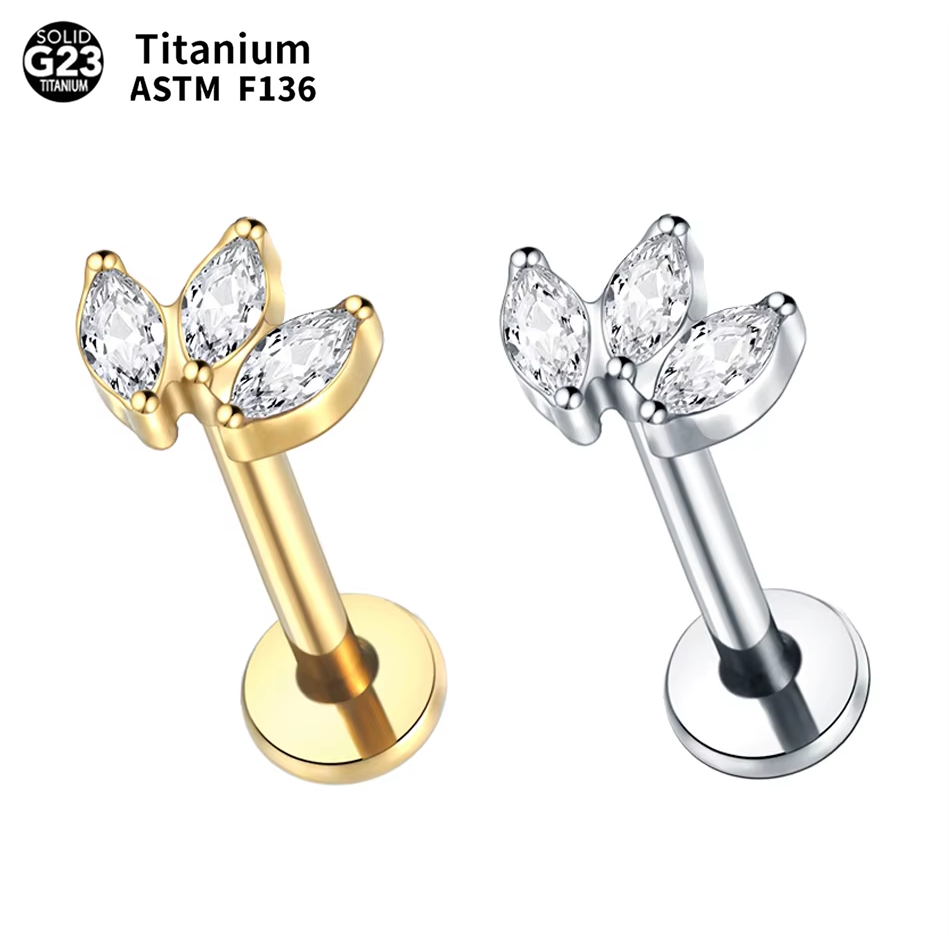 1 PC Labret Piercing ไทเทเนียม - Body Jewelry Internally Threaded บทวิจารณ์และราคา