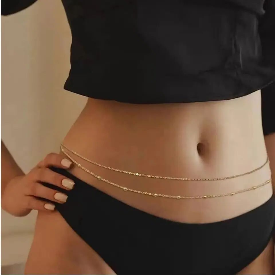 HipHop คู่ชั้น Belly Chains สํ - Body Jewelry Outfit บทวิจารณ์และราคา