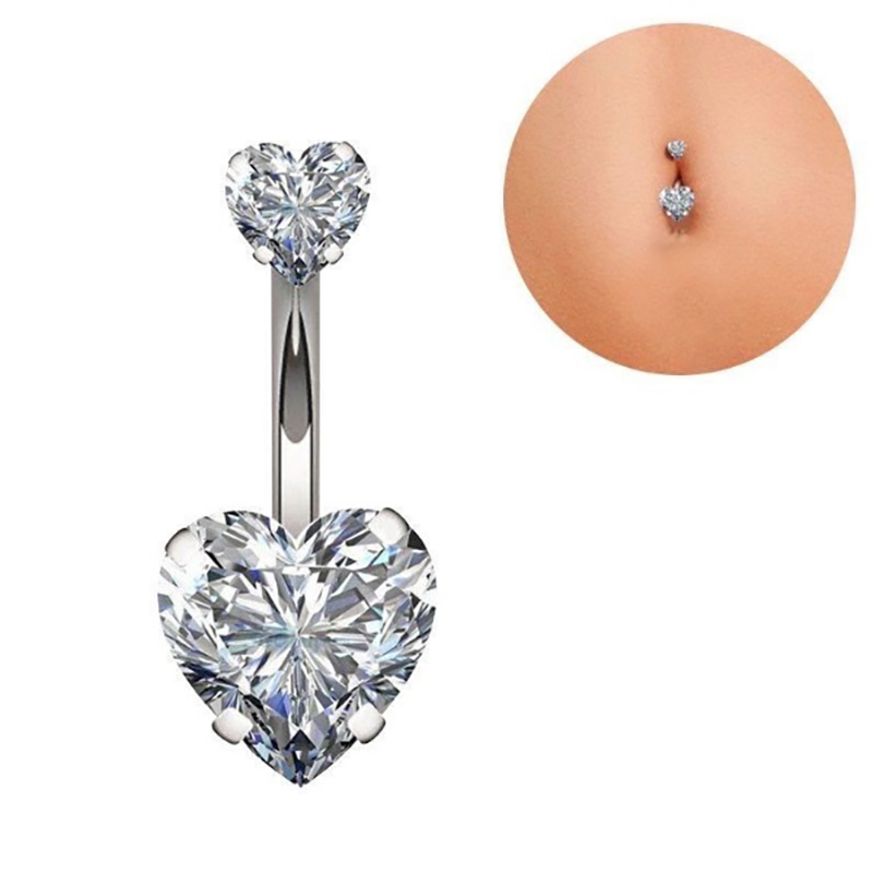 ต่างหูเจาะสะดือรูปหัวใจ สแตนเล - Body Jewelry Belly Button Rings บทวิจารณ์และราคา