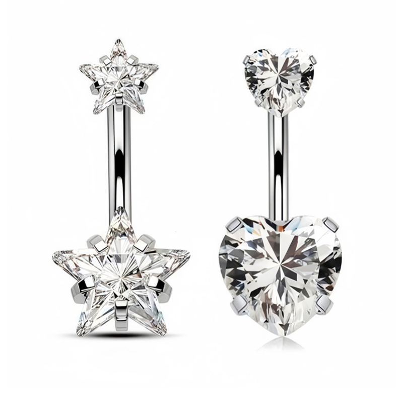 ต่างหูเจาะสะดือรูปหัวใจ สแตนเล - Body Jewelry Belly Button Rings บทวิจารณ์และราคา