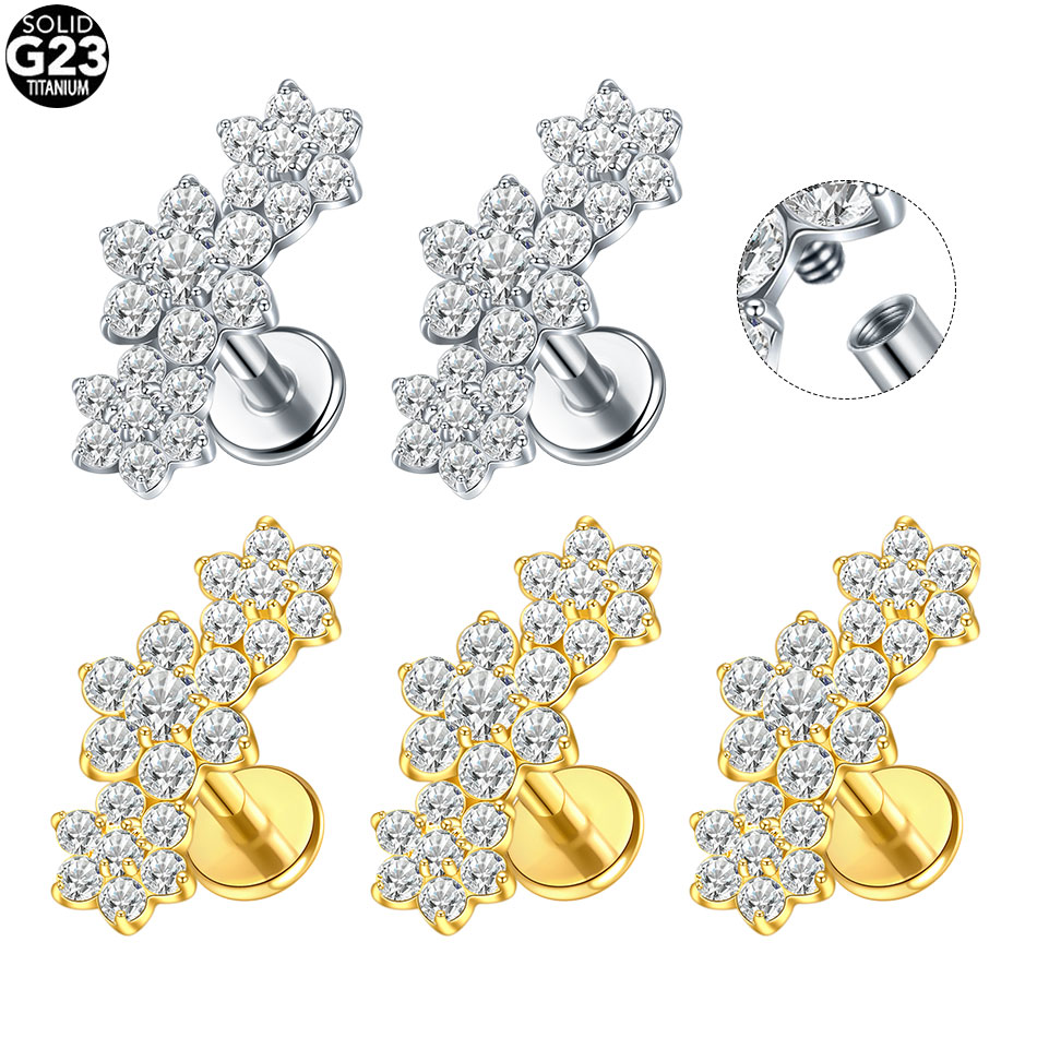 ต่างหูไทเทเนียมแบบเจาะหู 1/5 ช - Body Jewelry Internally Threaded บทวิจารณ์และราคา