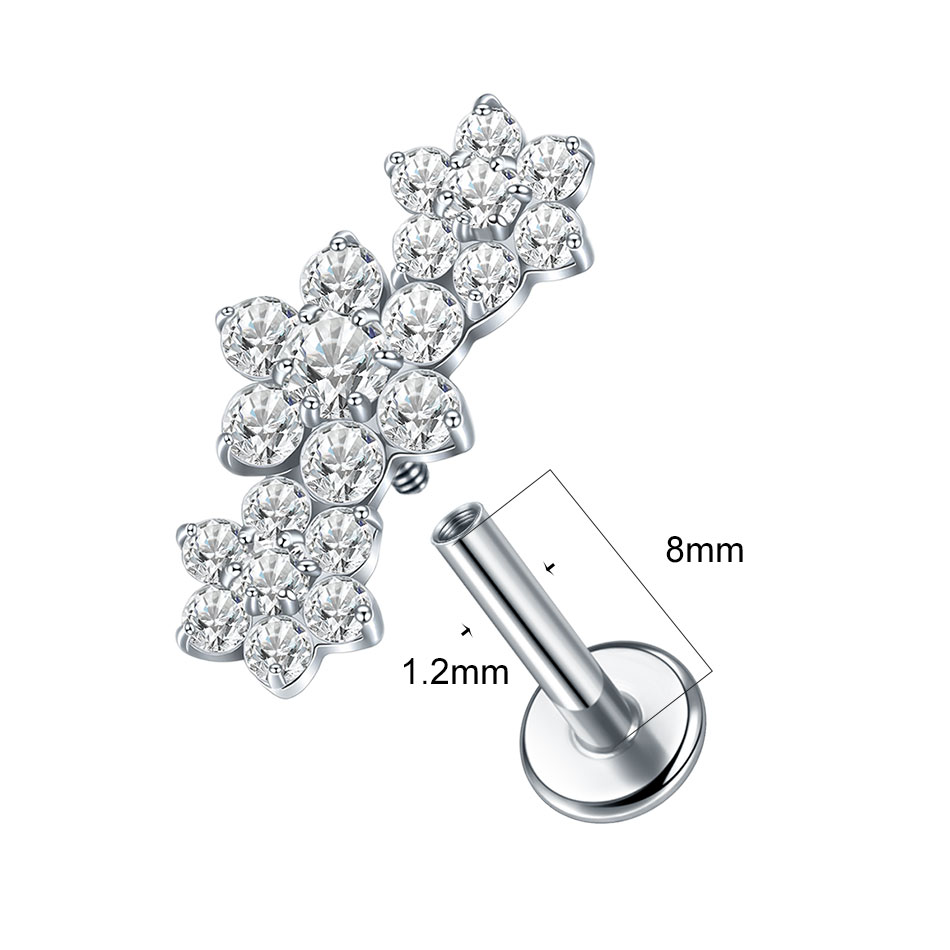 ต่างหูไทเทเนียมแบบเจาะหู 1/5 ช - Body Jewelry Internally Threaded บทวิจารณ์และราคา