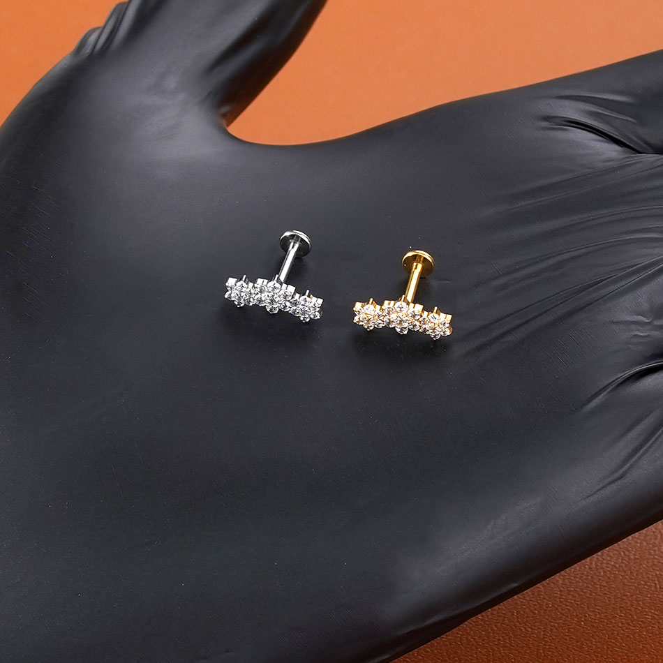 ต่างหูไทเทเนียมแบบเจาะหู 1/5 ช - Body Jewelry Internally Threaded บทวิจารณ์และราคา