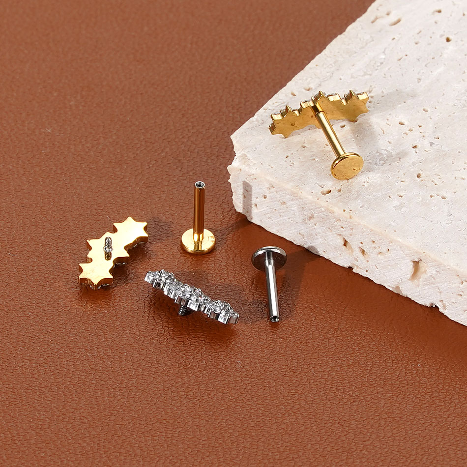 ต่างหูไทเทเนียมแบบเจาะหู 1/5 ช - Body Jewelry Internally Threaded บทวิจารณ์และราคา
