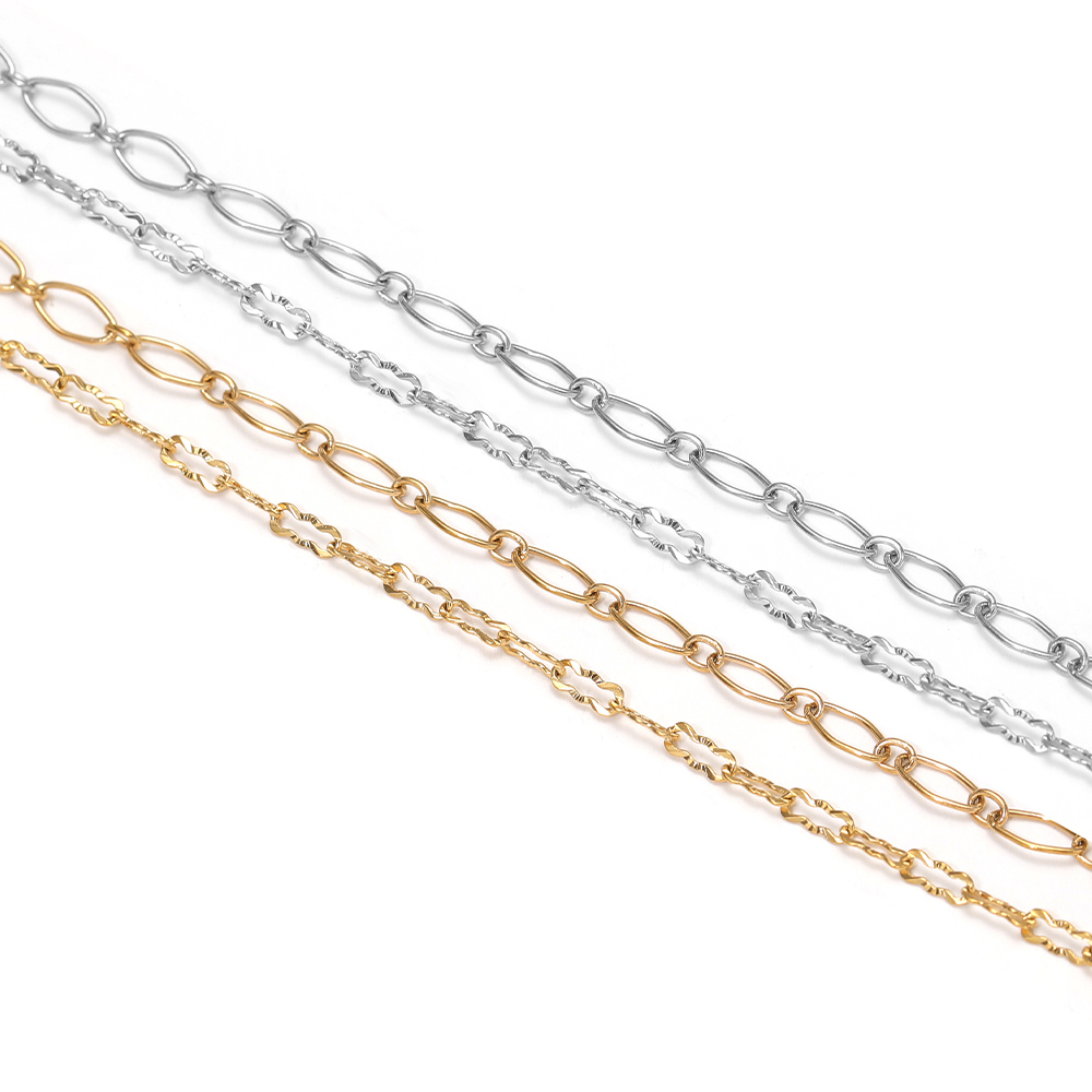 โซ่สแตนเลสสตีลลายนูนรูปทรงข้าว - Body Jewelry Outfit บทวิจารณ์และราคา